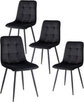 HJhomeheart Lot de 4 Chaises de Salle à Manger Modernes – sans Accoudoirs, avec Pieds en Métal, Confortables