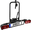 11559 Amber 1 Porte-vélo pour vélo électrique – EUFAB, Pour transporter 1 vélo sur l'attelage de remorque, Noir/Rouge