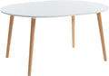 L120-160cm Oracle – Table de séjour – Tables, BAÏTA, laqué Blanc, Blanc/Bois