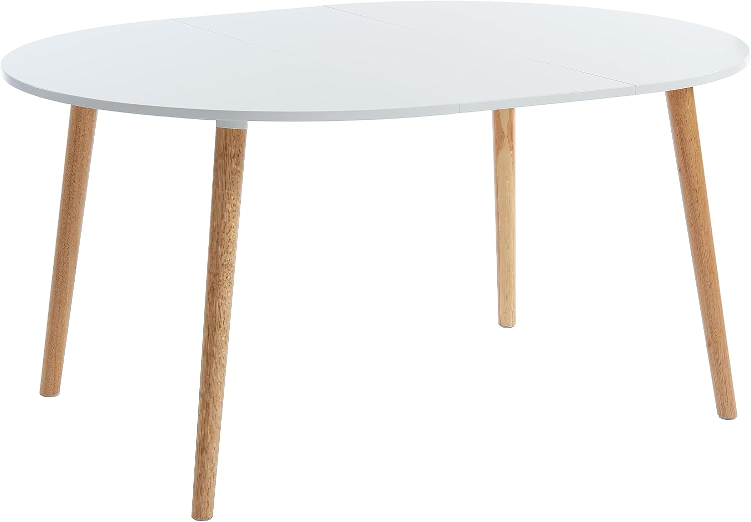 L120-160cm Oracle – Table de séjour – Tables, BAÏTA, laqué Blanc, Blanc/Bois