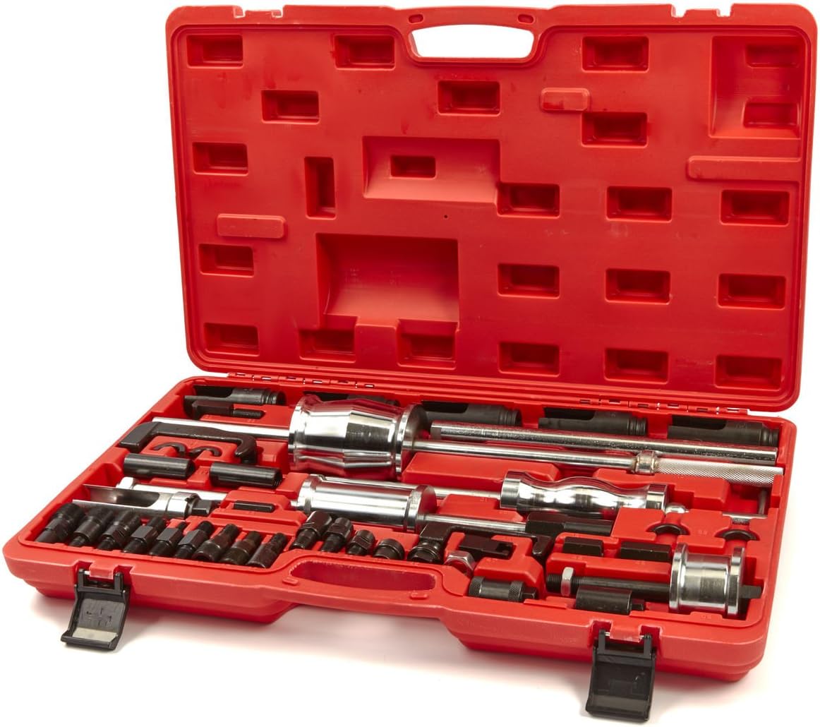 Outils de circuits de carburant – HBM, Extracteur Universel d'injecteurs Diesel, adaptateurs Inclus, Rouge/Argent