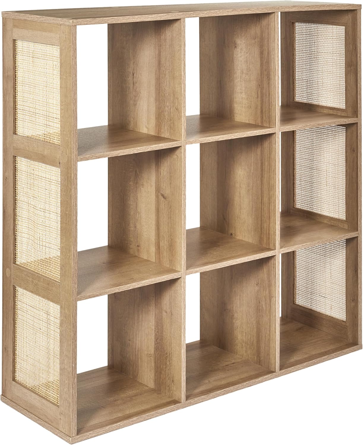 HOME DECO FACTORY HD0246 Rangement Modulable 9 Cases en Rotin pour Salon – Chambre ou Entrée, 5 x 32 x 99 cm, 6x99x32 cm, 9 cases, Optimise l'espace