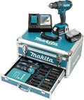 Makita Perceuse à percussion 18V LXT – avec accessoires - MAKITA DHP482RFX9, 0 Ah, 2x3, Bleu/Noir
