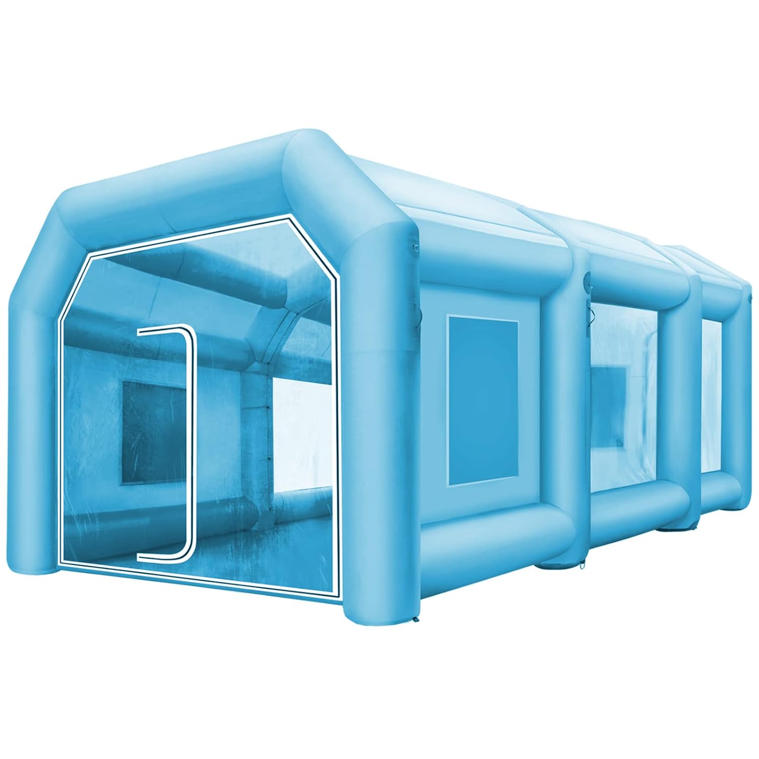 avec 2 souffleurs puissants et système de Filtre à air – Cabine de Peinture Gonflable – Installations pour ateliers de peinture