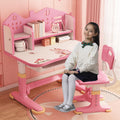 Ensemble Bureau et Chaise pour Enfants – Ensembles de tables et chaises, OSKOPWRC, Bureau d'étude réglable en Hauteur avec Support à Livres et tiroir