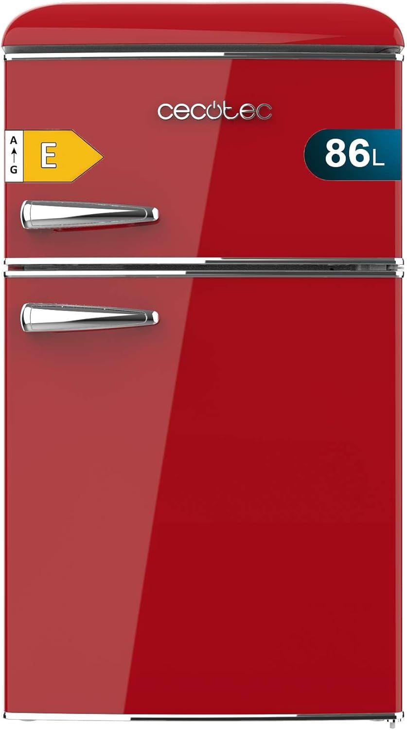 Réfrigérateur Congélateur Bolero CoolMarket 2D Origin 86 Red E. 86 L – Mini réfrigérateurs, Cecotec, Total No Frost, Lumière LED