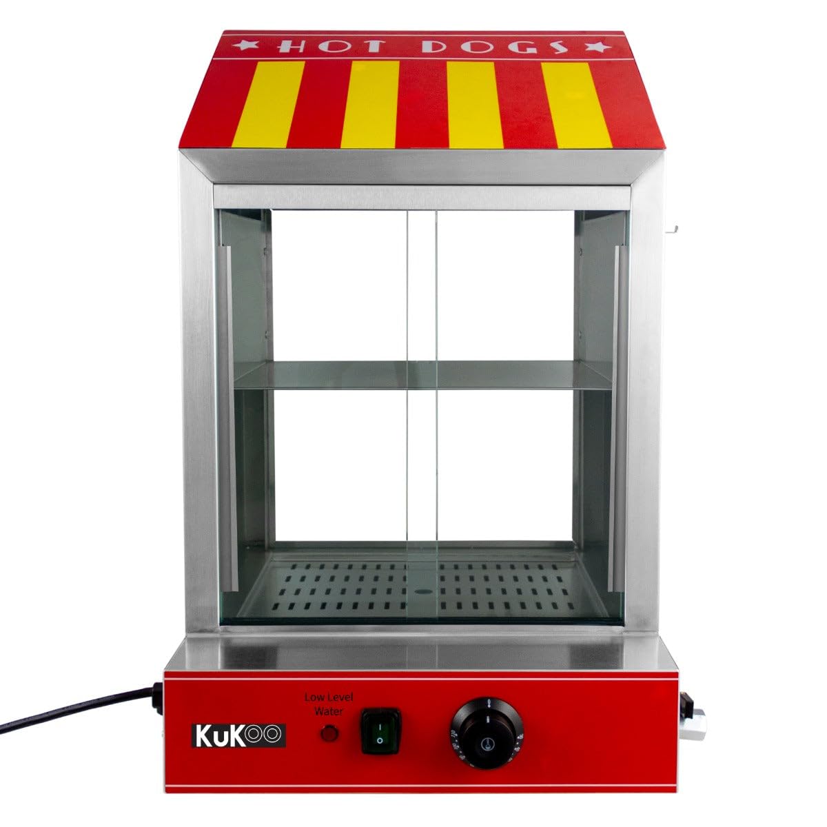 KuKoo Cuiseur Vapeur Commercial pour Hot Dog Machine à Pain Saucisses 2000W En Acier Inoxydable à 2 – Cantine, Events