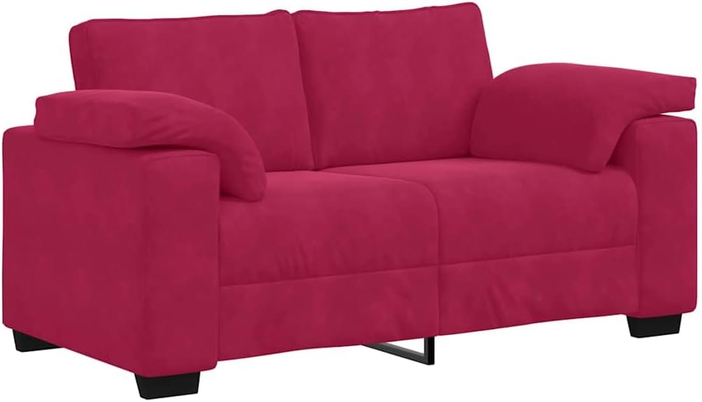 Canapé Deux Places Rouge Bordeaux 160 x 77 x 82 cm Velours – Canapés et divans, vidaXL
