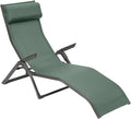 HESPERIDE Hespéride - Transat Pliable Decima - Vert Olive et Graphite - Aluminium Anti Corrosion – Empilable - pour Jardin, 2 Positions, Piscine