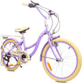 Vélo Enfant 6-10 Ans – Flower Bike Vélo pour Une Fille 20 Pouces – VTT, sun baby, vélo d'enfant Ans Hauteur réglable, Violet/Beige