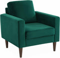 Alice's Garden Alice's Home - Fauteuil scandinave en Velours Vert Anglais - Bjorn - Canapé 1 Place Fixe Droit
