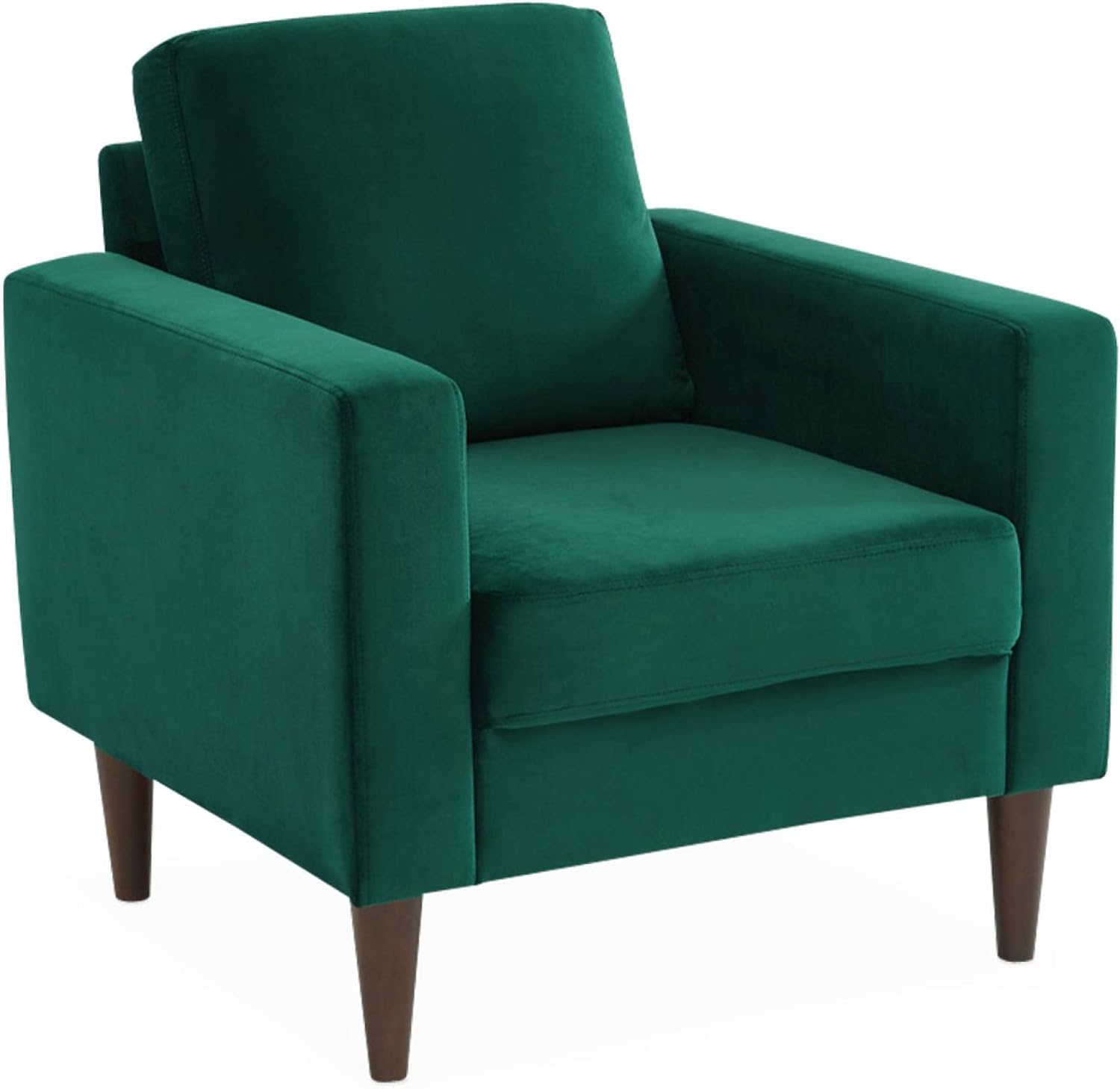 Alice's Garden Alice's Home - Fauteuil scandinave en Velours Vert Anglais - Bjorn - Canapé 1 Place Fixe Droit