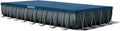 Bâches – Intex, Bâche de Protection Piscine Tubulaire Rectangle 9, 75 x 4, 88 m, Bleu/Gris