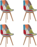 Lot de 4 Chaises de Salle à Manger en Patchwork Modernes avec Assise Rembourrée et Pieds en – BenyLed, Salon, Chambre, etc.