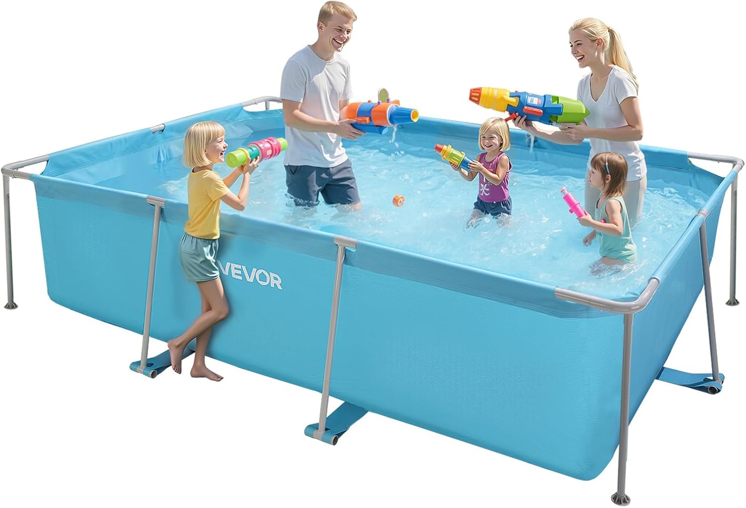 avec Système Drainage Débit Contrôlé – Piscine Hors Sol à Cadre Métallique – Structures pour piscines, VEVOR, 3 x 2 x 0, 76 m