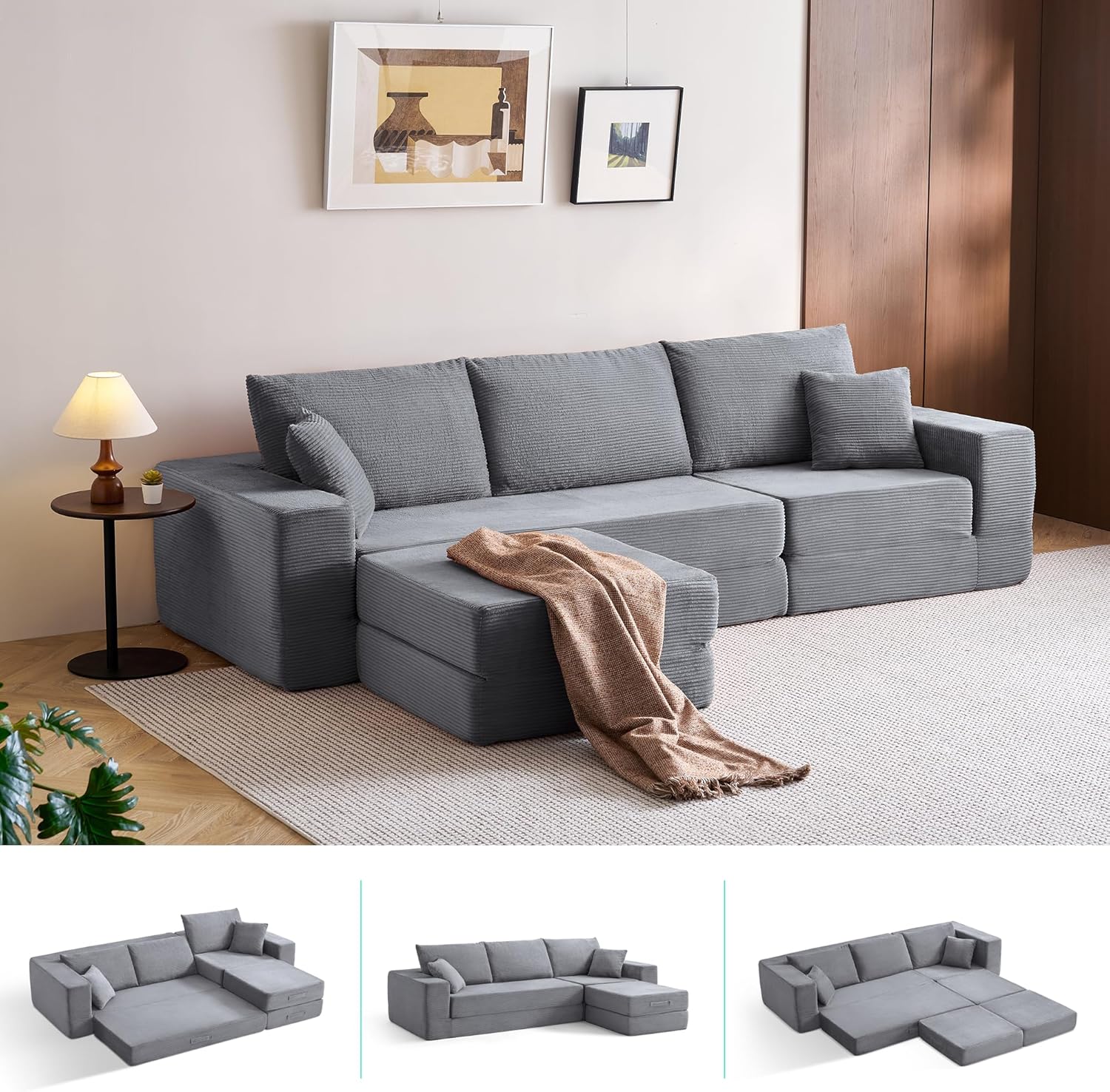 Canapé-lit - Canapé-lit avec coussin d'accoudoirs - Canapé-lit pliable - Canapé compressé en – Canapés et divans, LINSY HOME