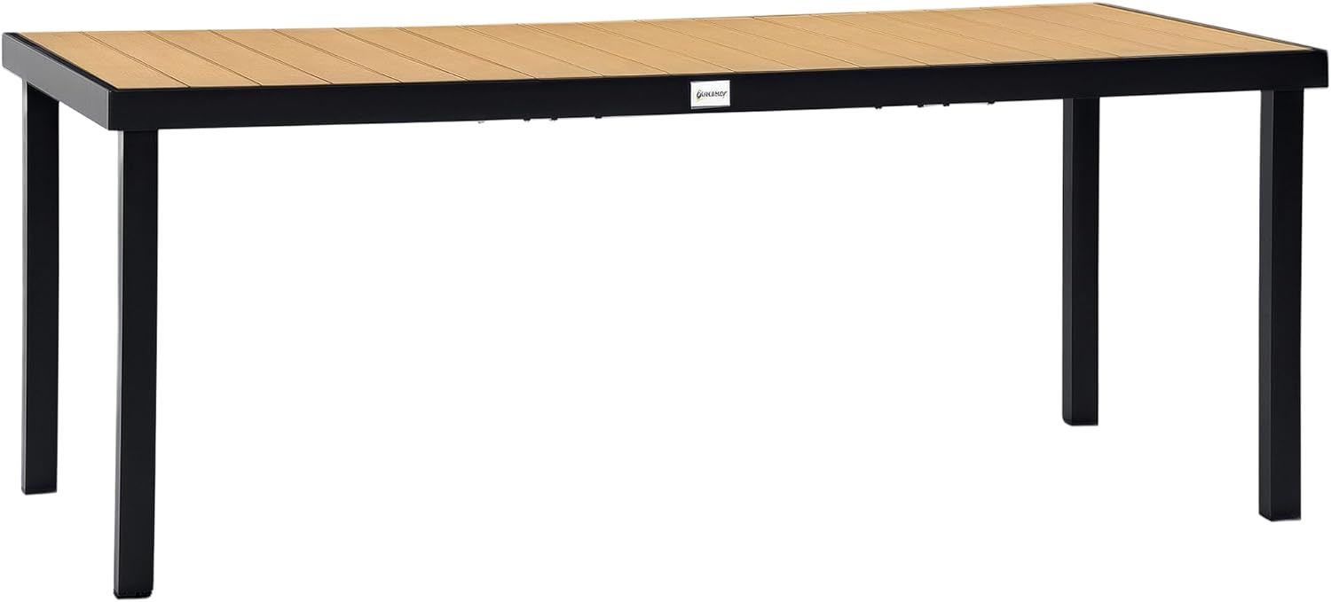 Table à Manger de Jardin pour 8 Personnes – Tables à manger, Outsunny, 190 x 90 x 74 cm, Bois Naturel, pour Patio, terrasse