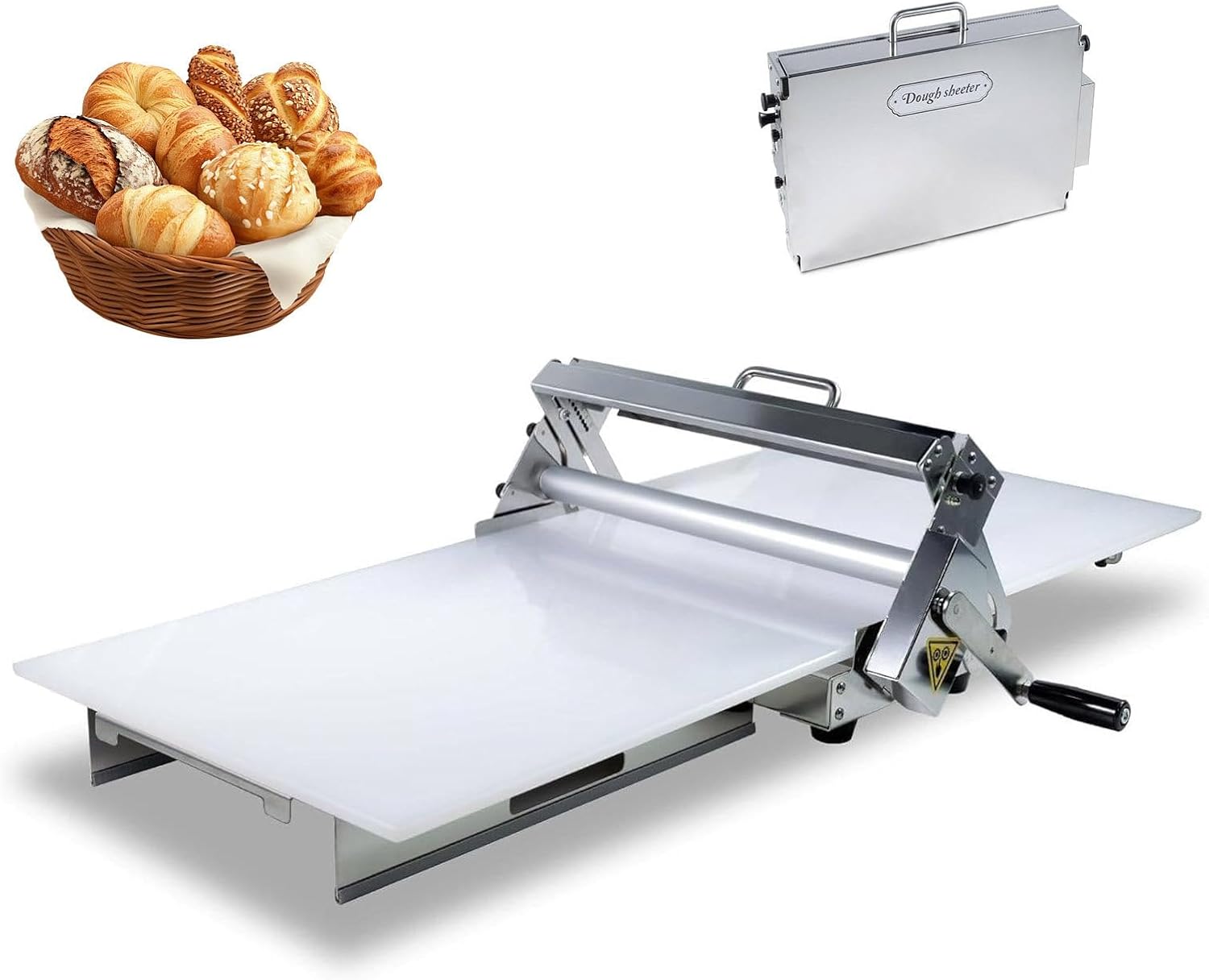 Machines à pâtes manuelles – WANGYYDS, Laminoir À Pâte Pliable, Machine À Pâte Feuilletée Manuelle Pour La Maison, 0-25 Mm, Argent/Blanc