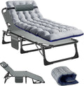 Bains de soleil – Ryuhic, Chaise longue de jardin pliable avec matelas - Charge maximale: 200 kg - Avec poche latérale et, jardin, plage