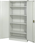 Sigma Armoire de classement – Serrure avec clé, 92 x 42 x 195 cm, 4 étagères réglables, 2 Portes battantes, métal, Grise