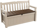 dimensions indiquées sont 140 x 60 x 84 cm – Banc coffre extérieur EDEN BENCH - 265 litres, Keter, Beige/Marron