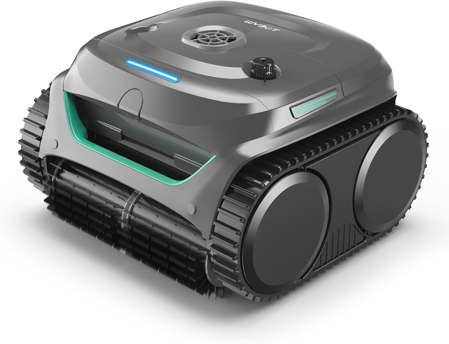 WYBOT C2 Robot Piscine sans Fil – 3 Moteurs, 180 Min, pour Piscines Enterrées 150m2, Gris-Vert Gris, Double Filtration