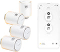 Compatible avec Alexa et HomeKit – Pack de 4 Têtes Thermostatiques Connectées et Intelligentes – Programmable, Netatmo, Blanc