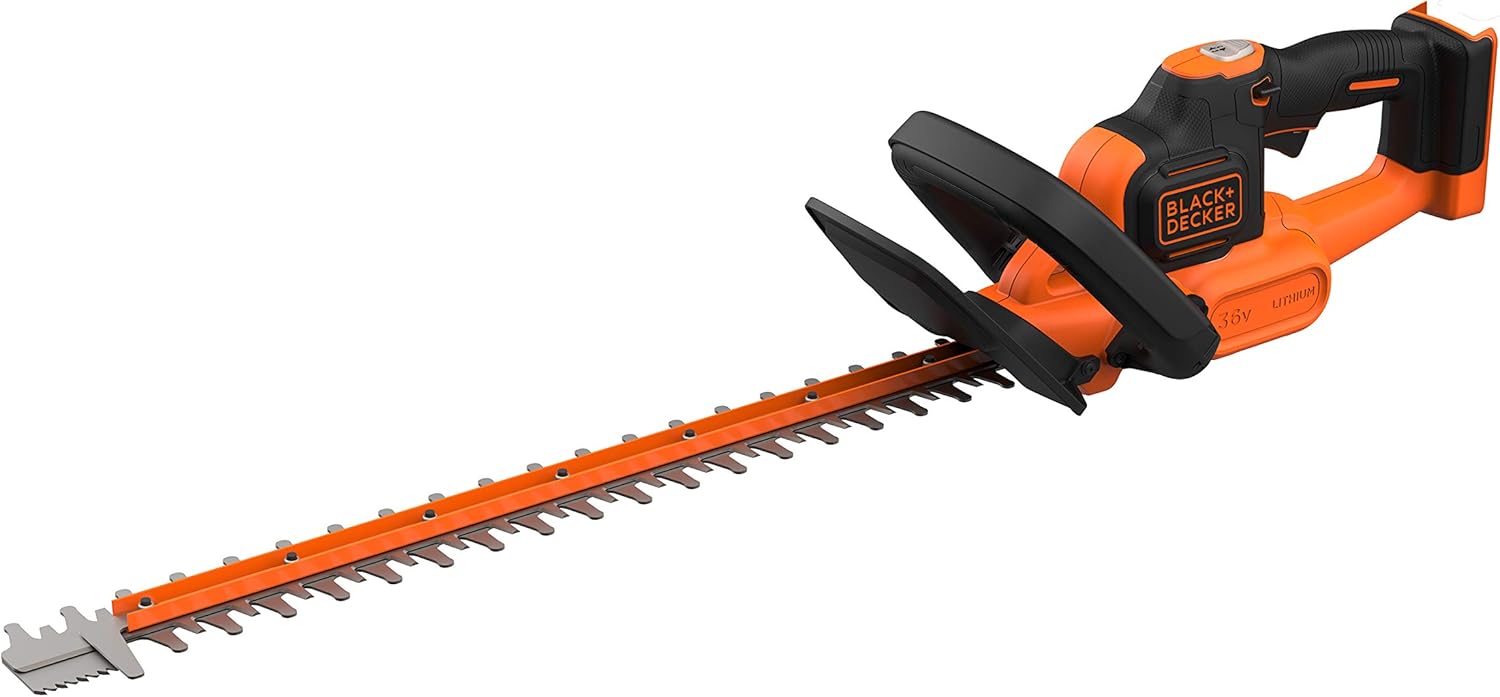 BLACK+DECKER Taille-Haies sans fil - batterie lithium 36 V - léger et compact - 55 cm - embout lame de scie – Noir/Orange