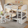 Lit Enfant Multifonctionnel avec Espace de Rangement – Lit Mezzanine Enfant 90x200cm, Sapgaks, sans Matelas, Blanc