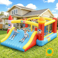 AKEYDIY Grand château Gonflable pour Enfants de 3 à 12 Ans – Grand Toboggan et Grand Trampoline avec souffleur
