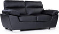 Canapé Fixe en Cuir Reconstitué et PVC Dallas – Canapés et divans, Habitat et Jardin, 2 Places, 169cm x 88cm x 90cm, Noir