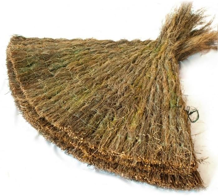 2 m pour parasols de jardin – Paravent en bruyère de 2 – Parasols, Suinga, de piscine et de plage, Brise-vue naturel, Marron