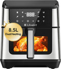 Circulation 360° – 5L XXL Friteuse sans Huile Multifonction – Friteuses à air, LLIVEKIT, Air Fryer avec Double Chauffage