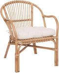 ATMOSPHERA CREATEUR D'INTERIEUR Atmosphera - Fauteuil Neta en Rotin Naturel et Coton - Blanc - 60 x 68 x 77 cm - Assise – Chambre, Véranda