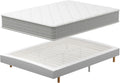 TEENO Ensemble Sommier et Matelas 140x190 cm – Lit 2 Personnes Complet avec Sommier Tapissier et Matelas Memoire de Forme