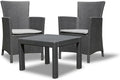 Salon de jardin Keter Rosario 2 fauteuils et table – Keter, aspect rotin, graphite, Graphite/Gris