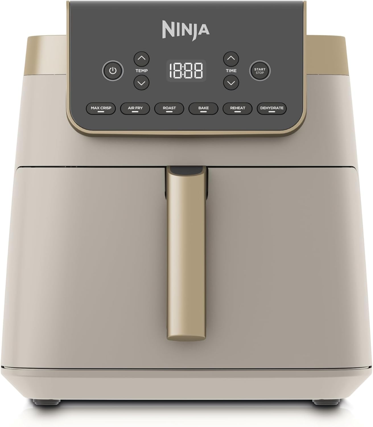 6.2L – Air Fryer MAX PRO – Friteuses à air, NINJA, sans huile, Stone/Or AF180EUSD, grand tiroir, rôtir, cuire, frire, familial