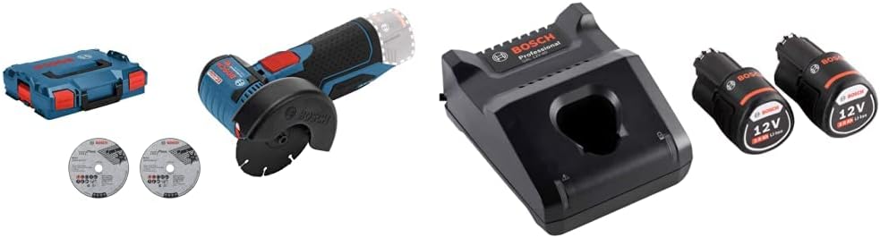 Meuleuses d'angle – Bosch, Meuleuse angulaire sans fil BOSCH PROFESSIONAL GWS 12V-76-76 mm Livree sans batterie et sans, Bleu/Noir/Rouge/Gris