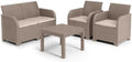 Salon de Jardin en Imitation resine tressee ALLIBERT avec Table Basse - 4 Personnes - Sanremo – Tables basses