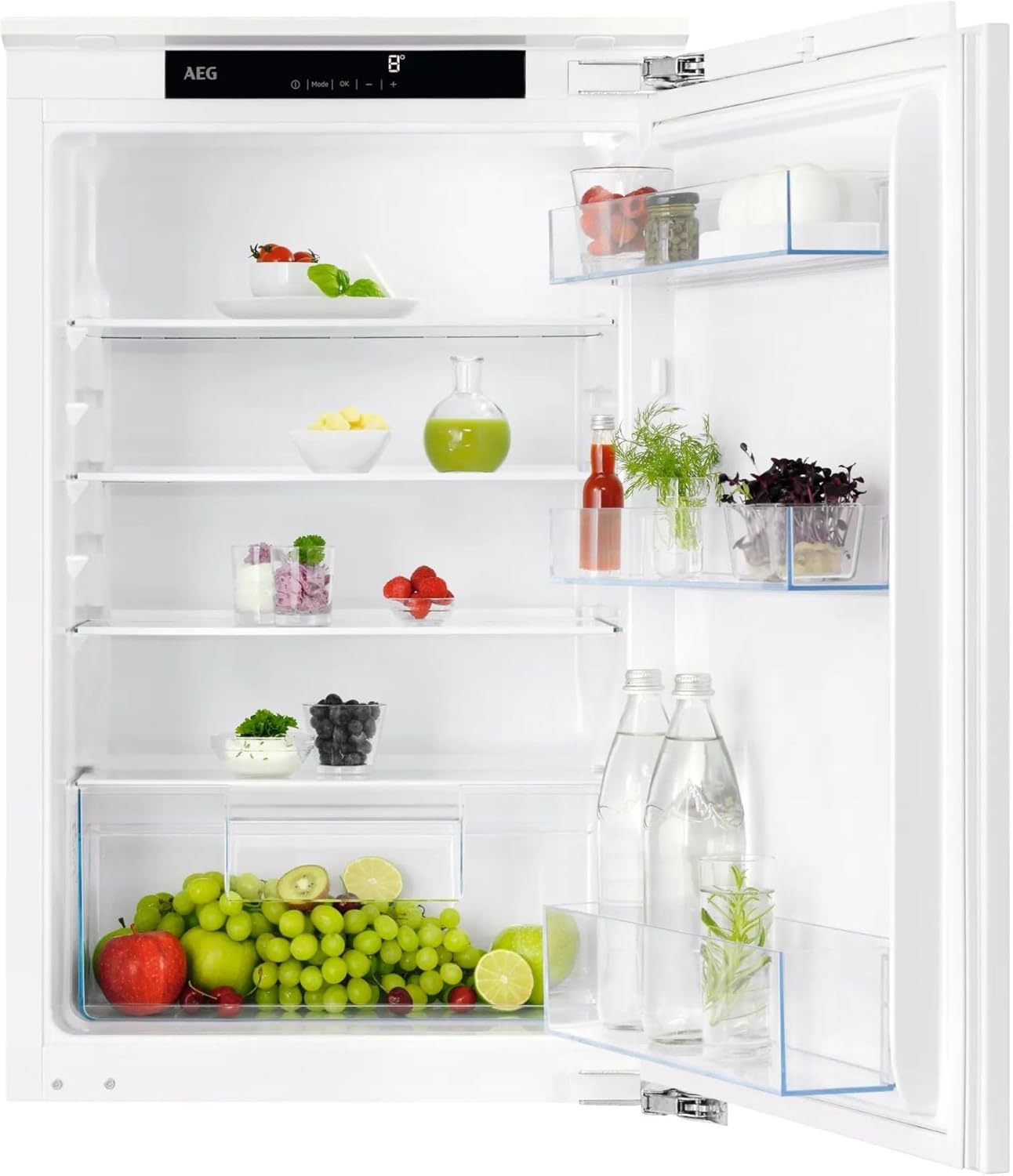 OSK5O88EF réfrigérateur encastré – Réfrigérateurs armoires, AEG, 88 cm, porte-à-porte, Blanc