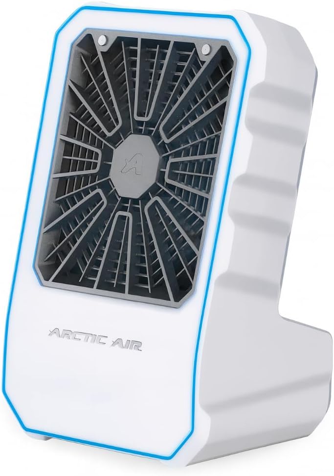 Rafraichisseur d'Air et Climatiseur Mobile Exterieur – Climatiseurs portables, Venteo, Ventilateur Brumisateur, Blanc/Gris