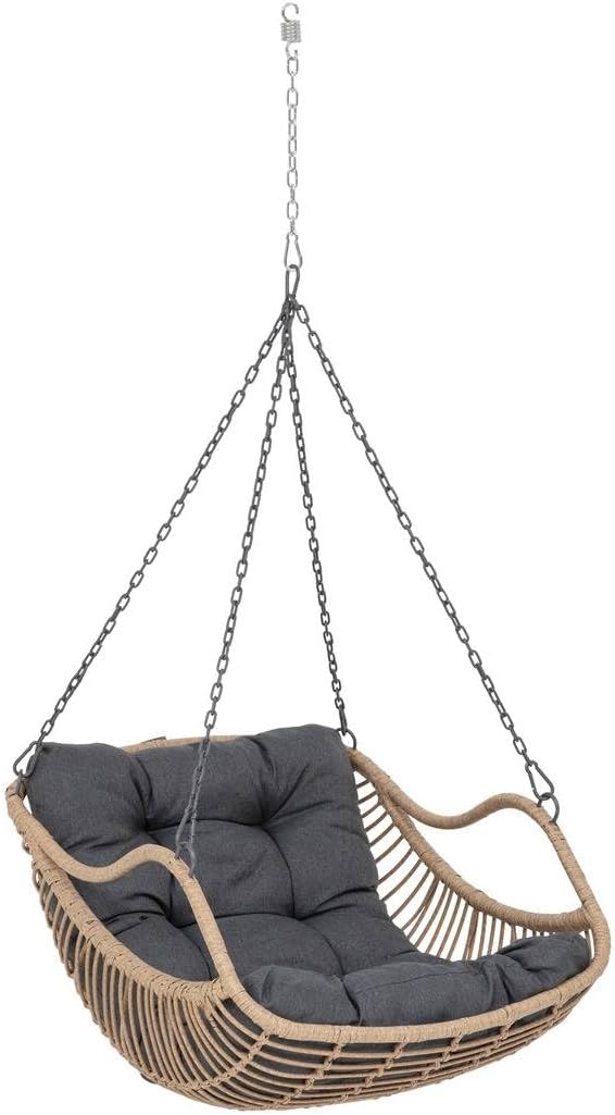 Hespéride Fauteuil pour Oeuf Suspendu Gibraltar - Assise en résine synthétique - Ardoise - Pied – Sièges suspendus, HESPERIDE
