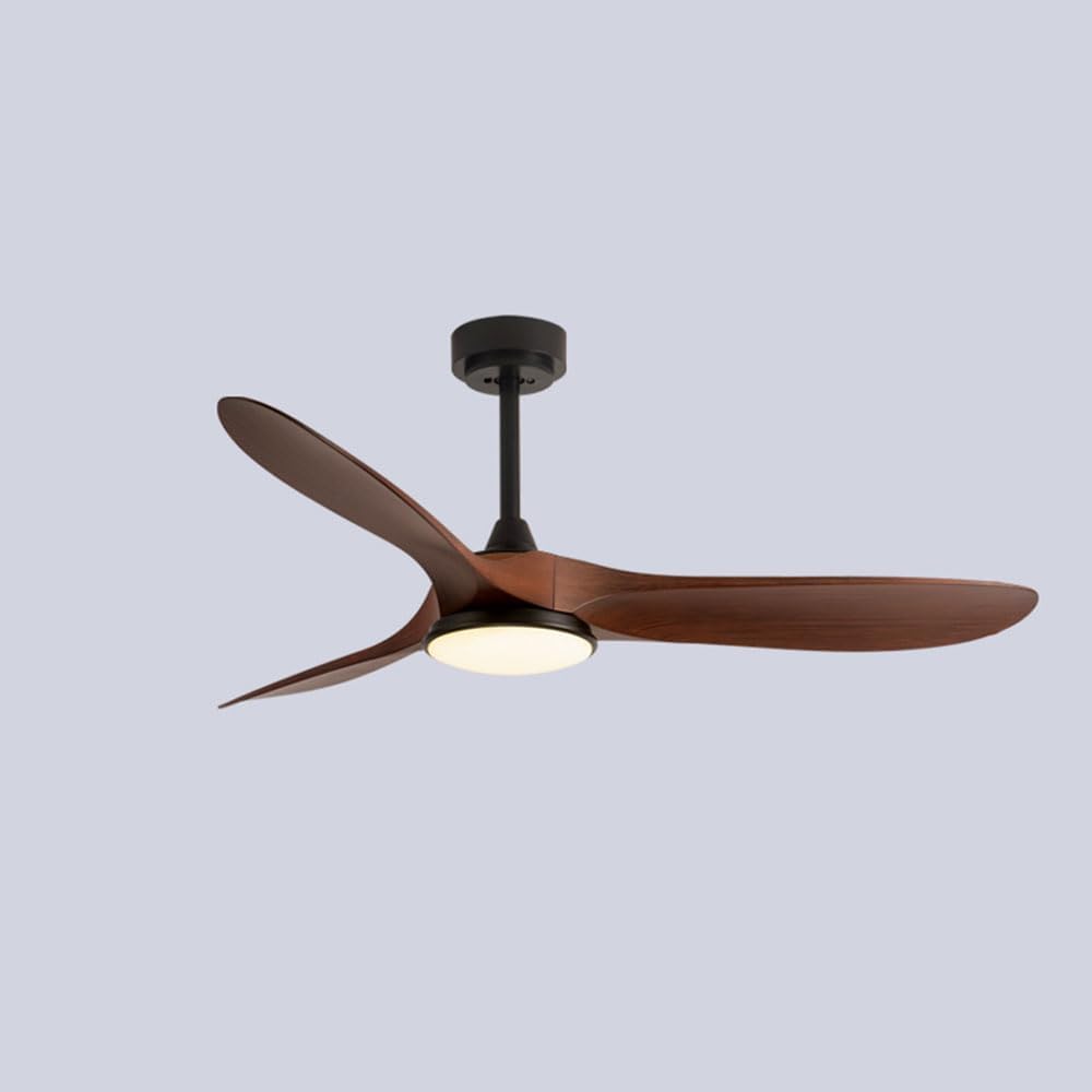 Ventilateur de plafond en bois de 42 pouces avec lumières LED 3 couleurs Dimmable ventilateur – Moddeny, Marron/Noir