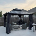 65 x 3 – Tonnelle de Jardin Exterieur 3 – Belvédères, PURPLE LEAF, Pergola de Jardin avec Rideaux et Moustiquaire pour Fête, 65 m