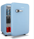 Mini réfrigérateurs – KLARSTEIN, Audrey Evo 68L Mini Frigo - Rétro, Petit Frigo de Chambre, Silencieux 40 dB, LED, Thermostat Mécanique, Bleu