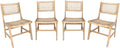Alice's Garden sweeek - Lot de 4 chaises de Jardin Ocara. cannage et Bois. L 61 x 51 x 85cm – Beige