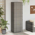 Générique Armoire de Rangement Jardin Gris 59x40x180 cm Résine tressée Casiers & armoires de – 319873