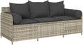 vidaXL Canapé de Jardin et Coussins 3 Places Gris Clair résine tressée – dimensions indiquées sont 170 x 67 x 65 cm (l x P x H)