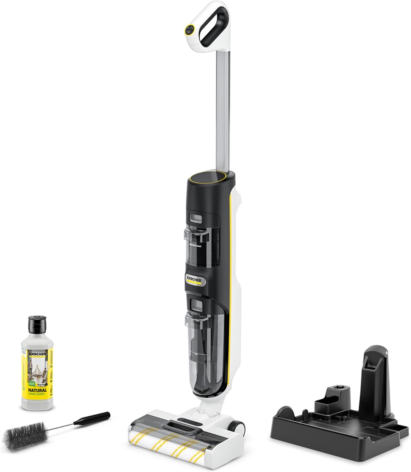 KÄRCHER Aspirateur sans Fil FCV 4 Natural N avec 4 Modes de Nettoyage – autonomie de la Batterie: Environ 45 Minutes, Comprend Un, Noir/Blanc