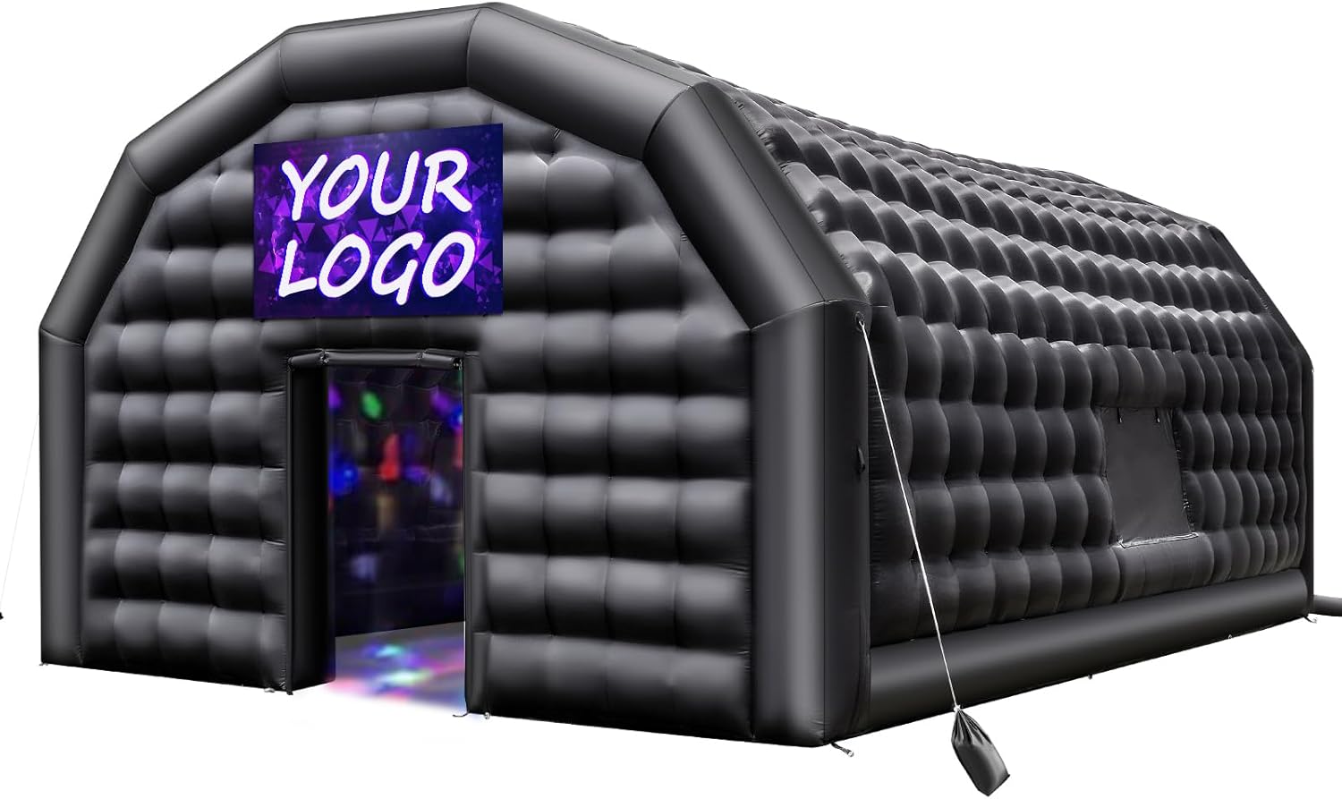 VEVOR Tente de Fête Gonflable – Discothèque Boîte de Nuit Club à Gonfler avec Souffleur 1100 W, 8 x 6 x 4 m, Noir